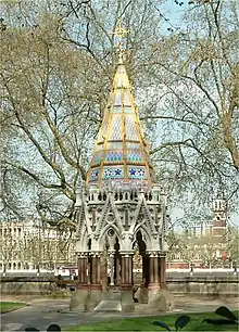 Buxton Memorial Fountain in Victoria Tower Gardens, London, designed by S.S. Teulon, celebrating the emancipation of slaves in the British Empire in 1834.