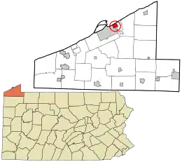 Location in Erie County and the U.S. state of Pennsylvania