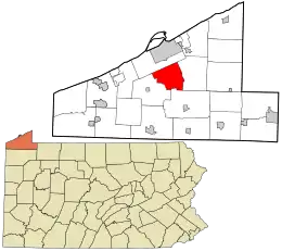 Location in Erie County and the U.S. state of Pennsylvania