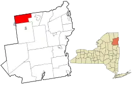 Location in Essex County and the state of New York
