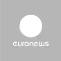 June 2008&nbsp;– May 2016: white lowercase word "euronews" on a neutral grey background featuring a white circle symbolizing both the world and star circle on the flag of Europe.