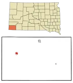 Location in Fall River County and the state of South Dakota