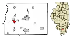 Location of Christopher in Franklin County, Illinois.