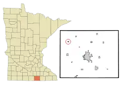 Location of Freeborn, Minnesota