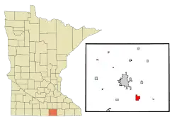 Location of Glenville, Minnesota