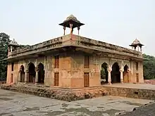 Front and left side view of tomb of Roshanara Begum
