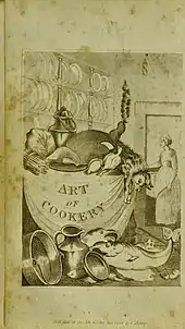 Frontispiece showing a cornucopia of natural produce in a kitchen