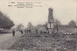 The destroyed village during the First Battle of the Marne