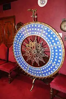 An example of the 'dice wheel' variant of the Big Six Wheel.