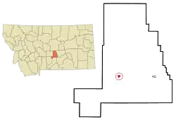Location of Ryegate, Montana
