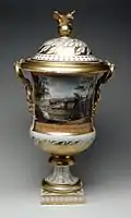 Covered vase with scene of the factory and Coalbrookdale, c. 1810,  21 1/3 in. (54.19&nbsp;cm) high