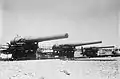 8" (203&nbsp;mm), 10" (254&nbsp;mm), and 12" (305&nbsp;mm) guns on barbette carriages at Sandy Hook