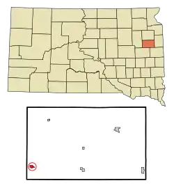 Location in Hamlin County and the state of South Dakota
