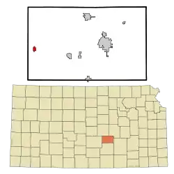 Location within Harvey County and Kansas