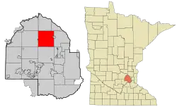 Location of Maple Grovewithin Hennepin County, Minnesota