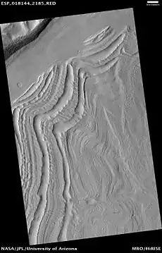 Well-developed hollows, as seen by HiRISE under the HiWish program.  Location is the Casius quadrangle.  Note: this is an enlargement of the previous image that was taken by CTX.