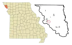 Location of Fortescue, Missouri