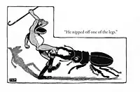 "He nipped off one of the legs." Illustration # 6 by Frank C. Papé from "Naughty Eric" by E. Clement. (1902).