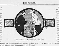 Illustration by Frank C. Papé in "Radlerin und Radler" magazine. (1898).