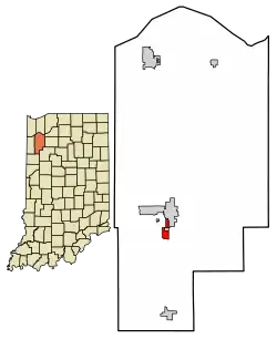 Location of Collegeville in Jasper County, Indiana