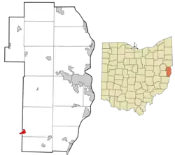 Location of Adena in Jefferson County and the state of Ohio