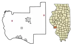 Location of Fieldon in Jersey County, Illinois.