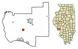 Location of Otterville in Jersey County, Illinois.