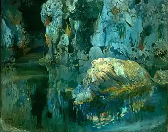 The Rock in the Pond (circa 1903). 102 × 128&nbsp;cm. Museu Nacional d'Art de Catalunya.