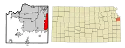 Location within Johnson County and Kansas