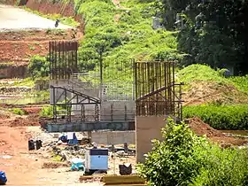 100m long Neeravil bridge under construction