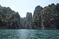 Limestone rock formations on Cheow Lan Lake