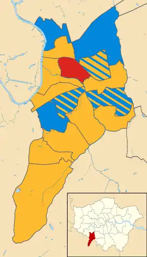 Kingston upon Thames 2002 results map
