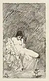 Sitting Naked Woman with Dancing Phallus (1882), ink pen and brush on paper, 30.6 x 18.7&nbsp;cm.