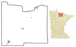 Location of the city of Mizpahwithin Koochiching County, Minnesota