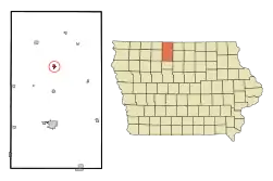 Location of Bancroft, Iowa