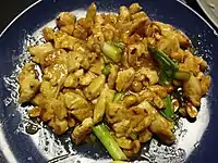 A plate of homestyle Kung Pao chicken in Fresno, California.