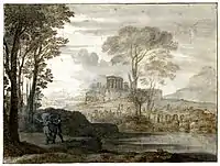 Drawing of a painting in the Hermitage Museum (the painting)