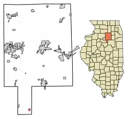 Location of Dana in LaSalle County, Illinois.