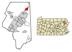Location of Carbondale in Lackawanna County, Pennsylvania
