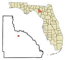 Location in Lafayette County and the state of Florida