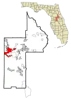 Location in Lake County and the state of Florida
