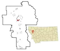 Location of Polson, Montana