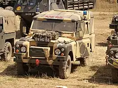 A military police Land Rover of the UK.