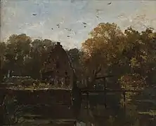 'Landscape near the castle Doorwerth', 1880s; oil-painting on canvas