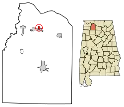 Location of North Courtland in Lawrence County, Alabama