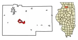 Location of Amboy in Lee County, Illinois.