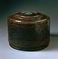 Lidded cosmetic box, Western Han dynasty, about 100&nbsp;BC&nbsp;– 25&nbsp;AD