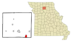 Location within Linn County and Missouri