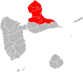 Location of Nord Grande-Terre within the department