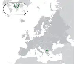 Location of&nbsp;North Macedonia&nbsp;(green)in Europe&nbsp;(dark grey)&nbsp; –&nbsp; [Legend]